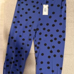 NWT Cotton Blue Polka Dot Leggings